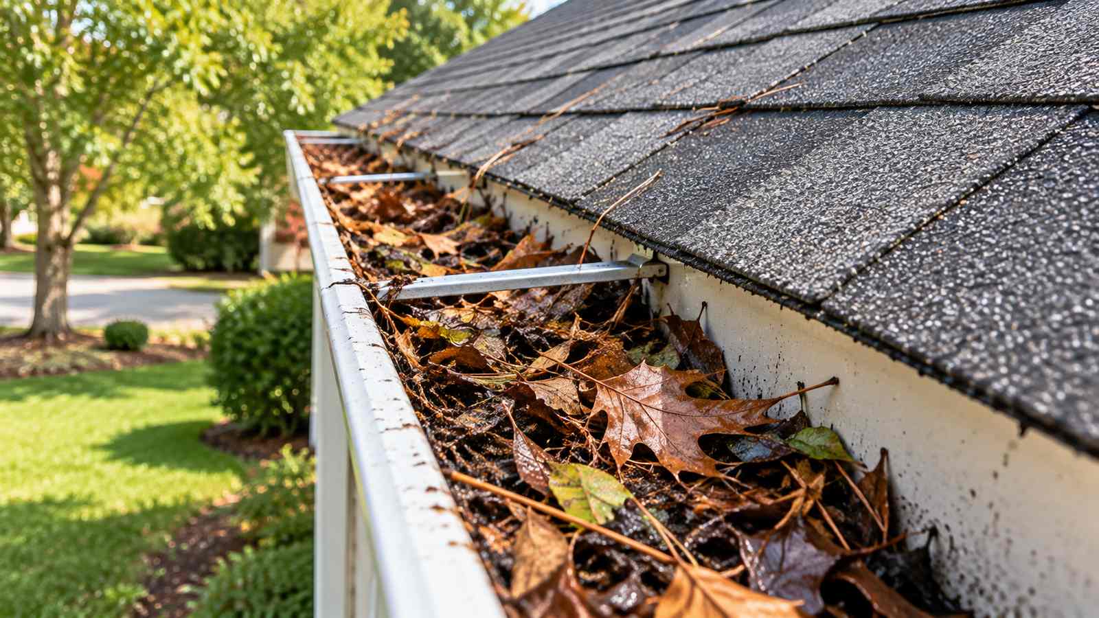 Before gutter cleaning